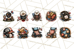 Americana Patriotic Summer Clipart Memorial Day July 4 Product Image 2