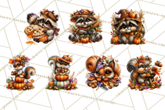 Feral Fall Friends Raccoon Opossum Squirrel Clipart Product Image 3