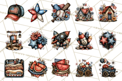 Americana Patriotic Summer Clipart Memorial Day July 4 Product Image 4
