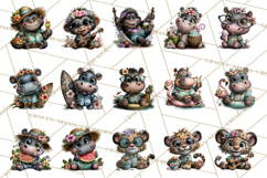 Hawaiian Safari Animals Tropical Beach Clipart PNG Product Image 5