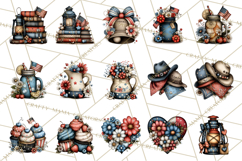 Americana Patriotic Summer Clipart Memorial Day July 4 Product Image 5