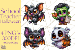 Halloween Teacher Clipart PNG School Bundle Product Image 1
