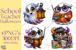 Halloween Teacher Clipart PNG School Bundle Product Image 1