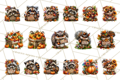 Feral Fall Friends Raccoon Opossum Squirrel Clipart Product Image 7