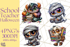 Halloween Teacher Clipart PNG School Bundle Product Image 1