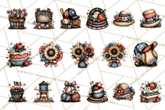 Americana Patriotic Summer Clipart Memorial Day July 4 Product Image 7