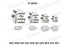 Never stop making wishes machine embroidery design Product Image 4