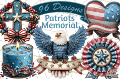 Inspirational Patriotic Memorial Clipart, 4th of July Png Product Image 1