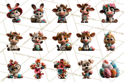 Easter PNG, Cottage Core Realistic Easter Animals Clipart Product Image 3