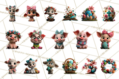 Easter PNG, Cottage Core Realistic Easter Animals Clipart Product Image 6