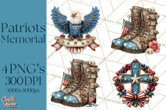 Inspirational Patriotic Memorial Clipart, 4th of July Png Product Image 1