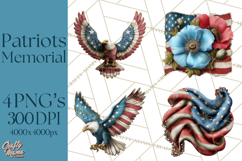 Inspirational Patriotic Memorial Clipart, 4th of July Png Product Image 1