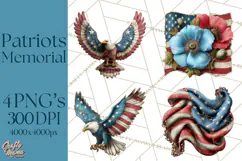 Inspirational Patriotic Memorial Clipart, 4th of July Png Product Image 1
