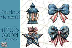 Inspirational Patriotic Memorial Clipart, 4th of July Png Product Image 1