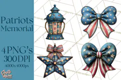 Inspirational Patriotic Memorial Clipart, 4th of July Png Product Image 1