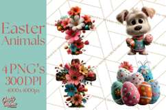 Easter PNG, Cottage Core Realistic Easter Animals Clipart Product Image 1