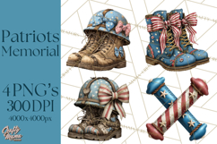 Inspirational Patriotic Memorial Clipart, 4th of July Png Product Image 1