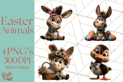 Easter PNG, Cottage Core Realistic Easter Animals Clipart Product Image 1