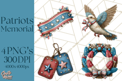 Inspirational Patriotic Memorial Clipart, 4th of July Png Product Image 1