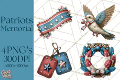 Inspirational Patriotic Memorial Clipart, 4th of July Png Product Image 1