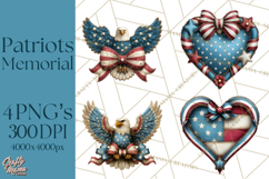 Inspirational Patriotic Memorial Clipart, 4th of July Png Product Image 1
