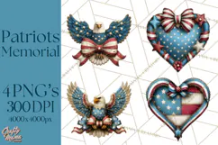 Inspirational Patriotic Memorial Clipart, 4th of July Png Product Image 1