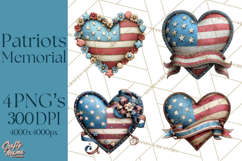 Inspirational Patriotic Memorial Clipart, 4th of July Png Product Image 1