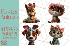 Easter PNG, Cottage Core Realistic Easter Animals Clipart Product Image 1