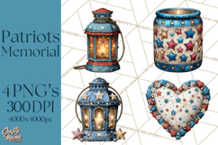 Inspirational Patriotic Memorial Clipart, 4th of July Png Product Image 1