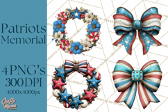 Inspirational Patriotic Memorial Clipart, 4th of July Png Product Image 1