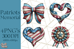 Inspirational Patriotic Memorial Clipart, 4th of July Png Product Image 1