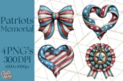 Inspirational Patriotic Memorial Clipart, 4th of July Png Product Image 1