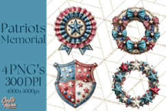 Inspirational Patriotic Memorial Clipart, 4th of July Png Product Image 1
