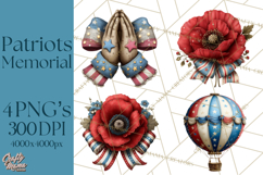 Inspirational Patriotic Memorial Clipart, 4th of July Png Product Image 1