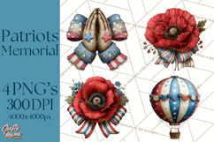 Inspirational Patriotic Memorial Clipart, 4th of July Png Product Image 1
