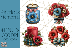 Inspirational Patriotic Memorial Clipart, 4th of July Png Product Image 1