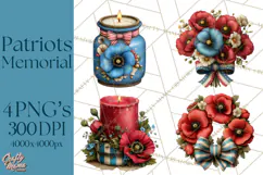 Inspirational Patriotic Memorial Clipart, 4th of July Png Product Image 1