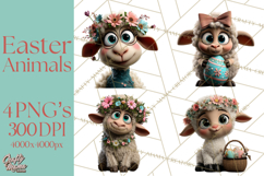 Easter PNG, Cottage Core Realistic Easter Animals Clipart Product Image 1