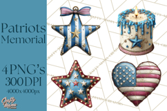 Inspirational Patriotic Memorial Clipart, 4th of July Png Product Image 1