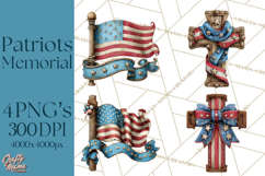 Inspirational Patriotic Memorial Clipart, 4th of July Png Product Image 1