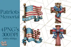 Inspirational Patriotic Memorial Clipart, 4th of July Png Product Image 1