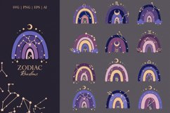 Zodiac rainbows clipart Product Image 1