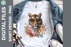 Boho Glam Tiger PNG, Wildcat Clipart Shirt Design Product Image 2
