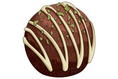 Chocolate balls decorated with white chocolate and pistachio Product Image 1