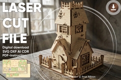 Abandoned house Halloween laser cut design, SVG DXF files Product Image 1