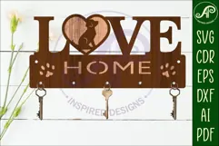 Dogs LOVE word Key holder designs for wood and metal Product Image 2