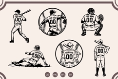 Baseball Player SVG Bundle, Personalized Name Designs Product Image 1