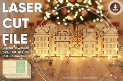 Advent Calendar Christmas City - laser file, Glowforge SVG Product Image 1