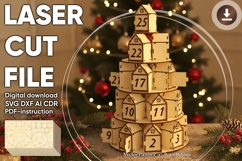 Advent Calendar Christmas tree - laser file, Glowforge SVG Product Image 1