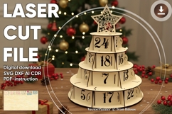 Advent Calendar Christmas tree - laser cut file Product Image 1